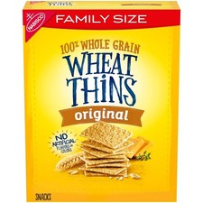 Wheat Thins Original Whole Grain Wheat Crackers, Family Size, 14 oz
