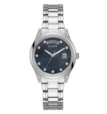 Womens Wristwatch GUESS AURA GW0047L1 Steel Swarovski Black Mother of Pearls