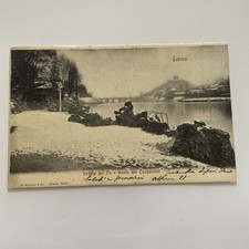 TORINO VEDUTA È MONTE DEI CAPPUCCINI ANTICA CARTOLINA CON TIMBRO E FRANCOBOLLO