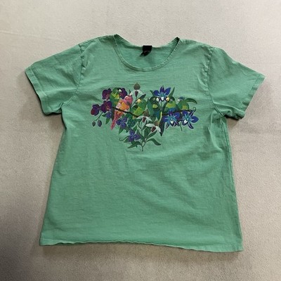 Sabaku Artwear Nancy Lenches Short Sleeve Parrot Floral Shirt Small USA Made