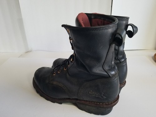 Chippewa Lace up boots leather F2413 11 Black US Made Size 11 Steel toe - Picture 4 of 17
