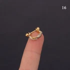 Hoop Earrings Ear Stud Ear Steel Barbell CZ Tragus Cartilage Helix Lobe Pierci ~