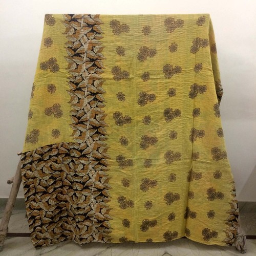 Indian Kantha Quilt Vintage Blanket Reversible Handmade Wholesale Lot 1 pc Throw - Picture 18 of 33