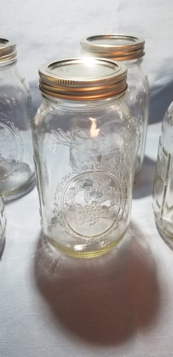 Set 6 Vintage KUGEL Einmachgläser Klarglas geprägt Obst 1 Menge Einmachen mit Deckel - Bild 2 von 6