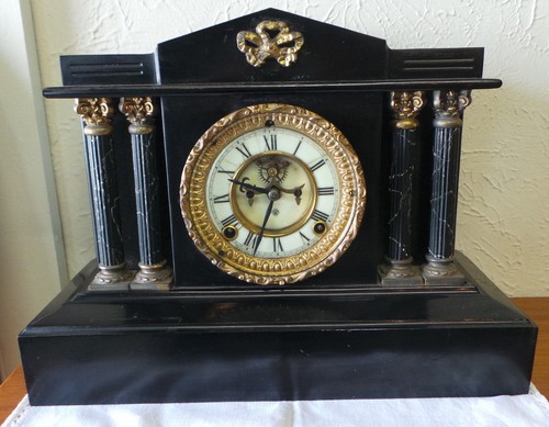 ANSONIA MANTEl CLOCK OPEN ESCAPEMENT C 1900 ANSONIA MANTEl CLOCK OPEN ESCAPEMENT C 1900