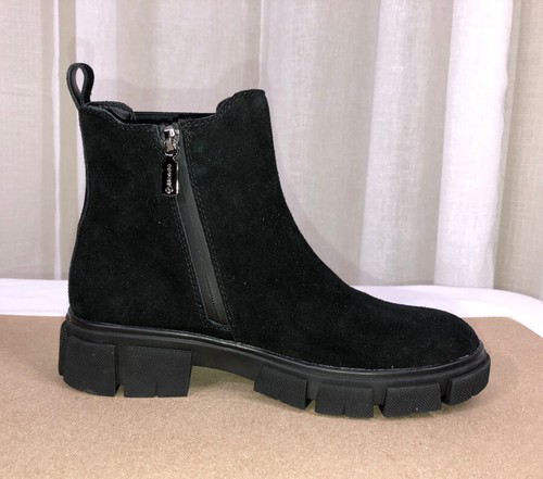 NEW Blondo Womens Para Waterproof Suede Pull-on Ankle Bootie/Side Zip US 8 Black - Picture 13 of 20