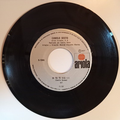 CAMILO SESTO - SI TU TE VAS / ESTOY DESNUDO - 1977 MEXICAN 7'' SINGLE