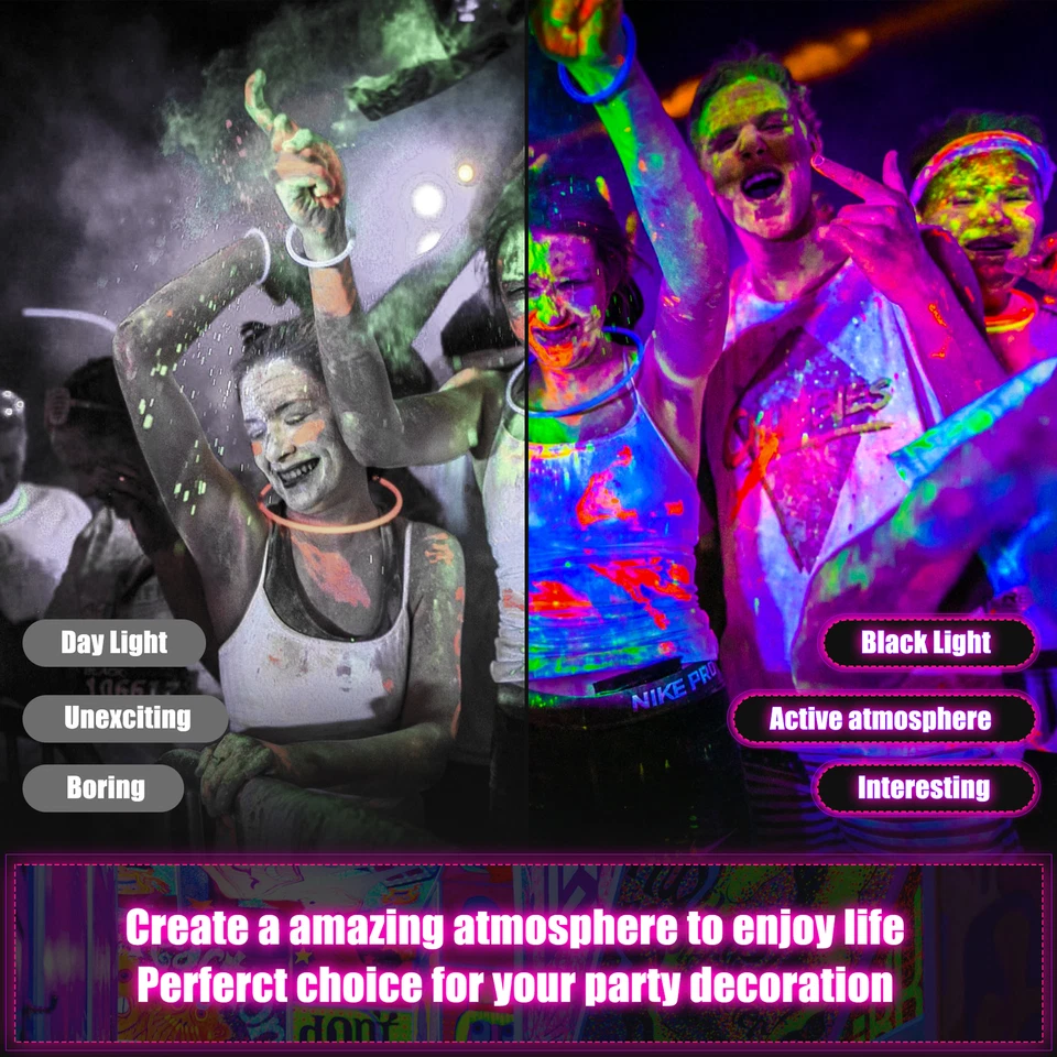 150w IP66 LED Black Light Neon Glow for Glow Party Halloween Fluorescent Poster - Image 4 of 4