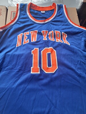 Walt Frazier Signed New York Knicks Jersey PSA Autograph XL Clyde