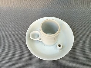 Gaming-Antique-Inkwell-in-Pump-Porcelain-19eme-Popular-Art-French-Antique