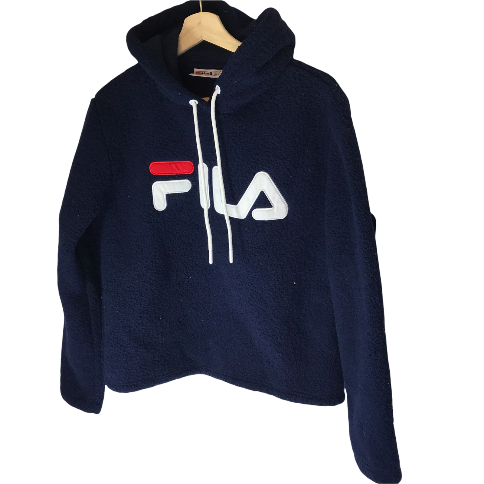 Felpa FILA blu taglia donna media con cappuccio felpa pile foderata spessa