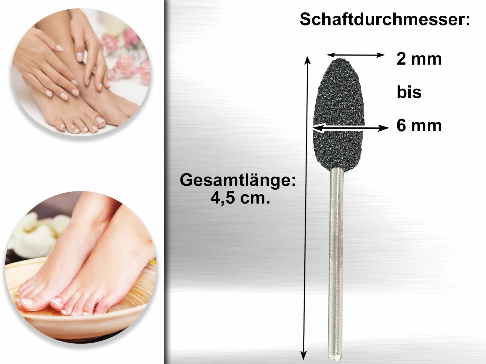 Professioneller Nagelschleifer Für Fußpflege – Supergrobe Diamantfräser, Tropfenform, 2,35 Mm Schaft, Zur Hornhautentfernung