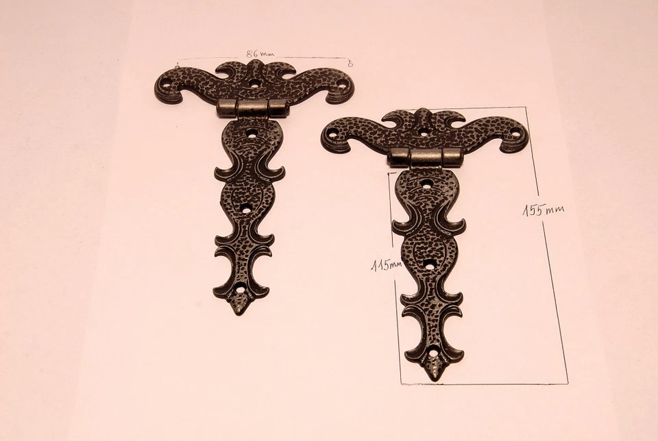  Möbelbeschläge 1 Paar Möbelscharniere  Möbelband Alu-schwarz   zur Auswahl 