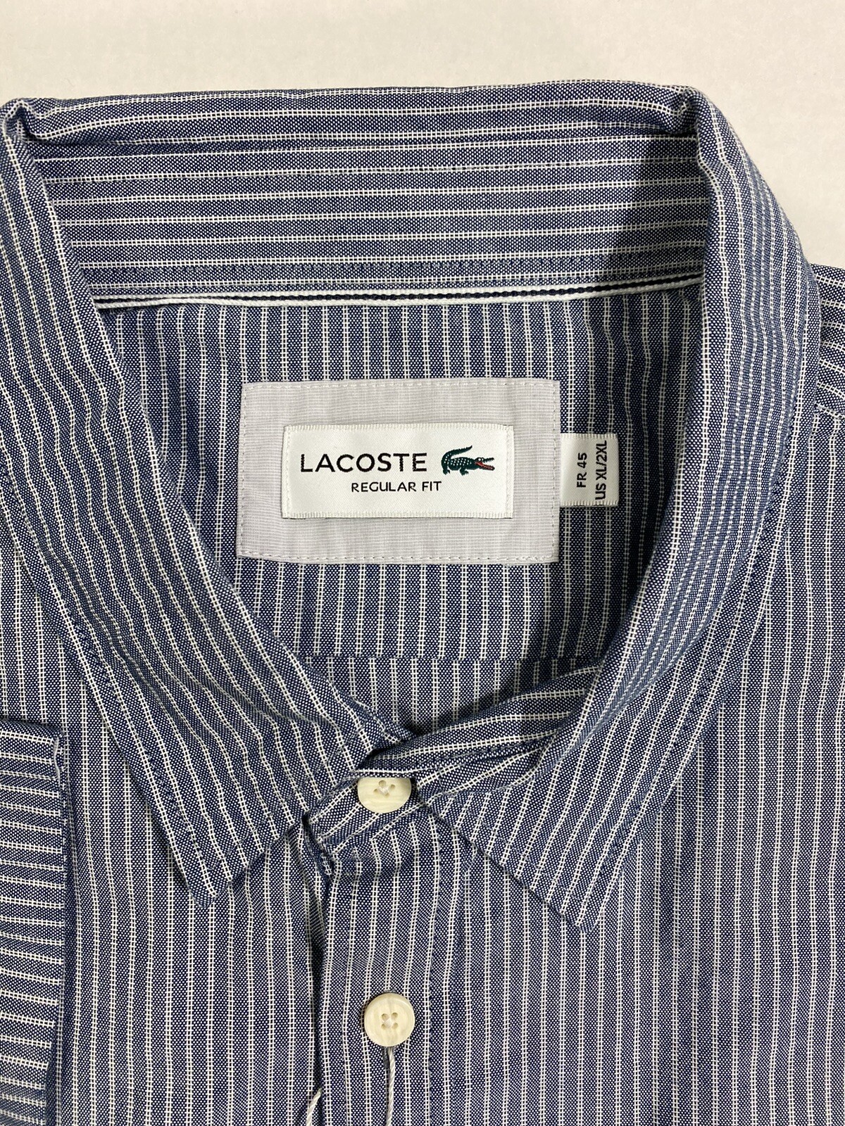 Lacoste Mens Short Sleeves Shirt Regular Fit FR 45 XL/2XL eBay