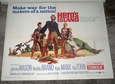 HERO'S ISLAND original 1962 movie poster JAMES MASON/NEVILLE BRAND/WARREN OATES