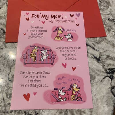 Valentine s Day For My Mom My First Valentine Fun 5.5 x8  Hallmark Greeting Card
