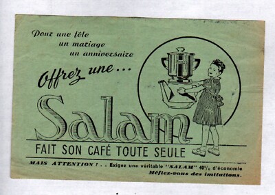 PARIS (VIII°) COFFEE MAKERS ''SALAM'' Tract instructions for use period 1930