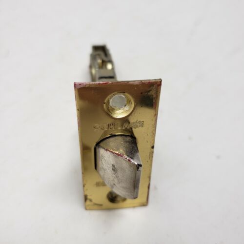 Vintage SCHLAGE Bright Brass Door Knob Passage Set Mid Century to 1980's No Lock - Picture 4 of 4