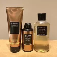 Bath & Body Works Whiskey Reserve Men’s Body Spray, Body Cream & Shower Gel Set