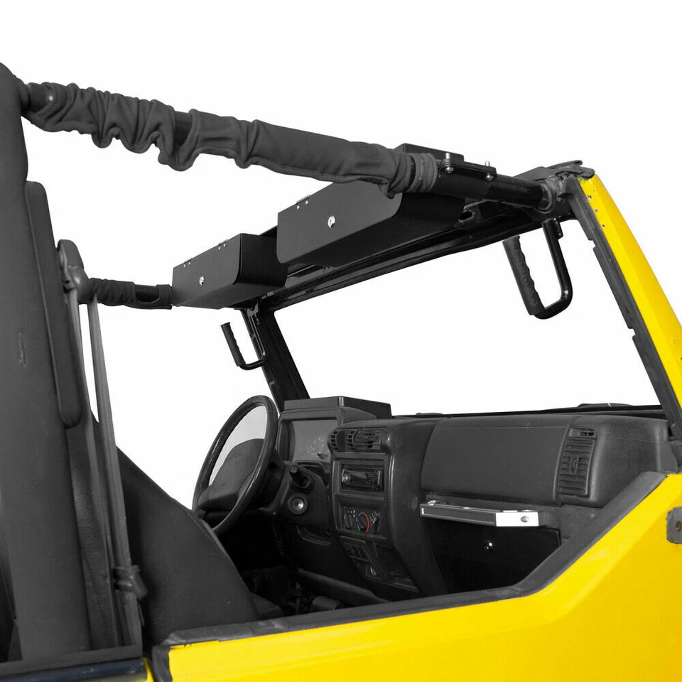 Caja de consola superior de almacenamiento frontal de acero para Jeep Wrangler TJ 1997-2006 Foto 3 de 4