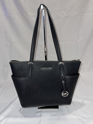 Michael Kors Jet Set Leather Top-Zip Tote