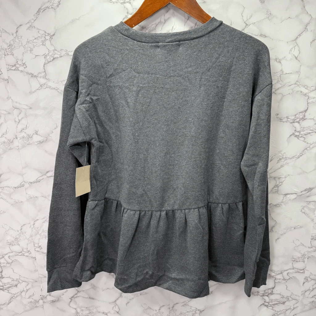 VETEMENTS Felpa donna Peplum 14th & Union taglia S nuova # G821