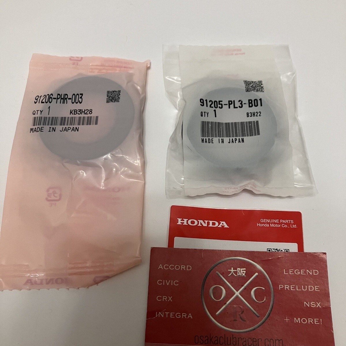 Genuine OEM Honda K-Series 6SPD Axle Seals 2PC Set RSX CIVIC SI