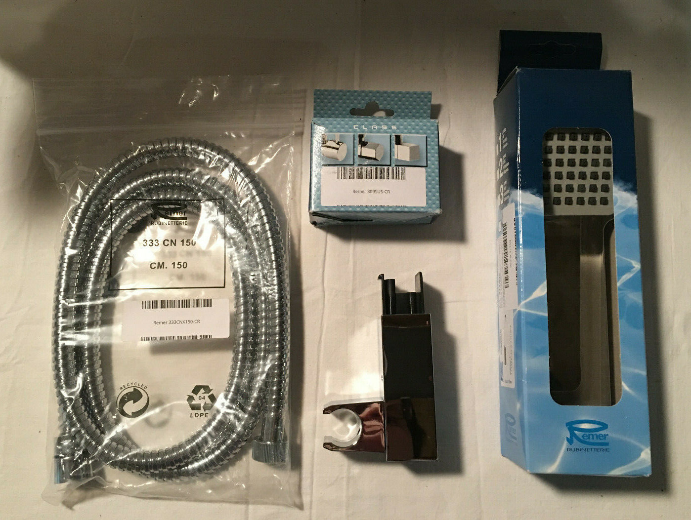 Nameeks Remer 317SQX hand shower 309SUS connector 333CNX150-CR hose 339S hanger