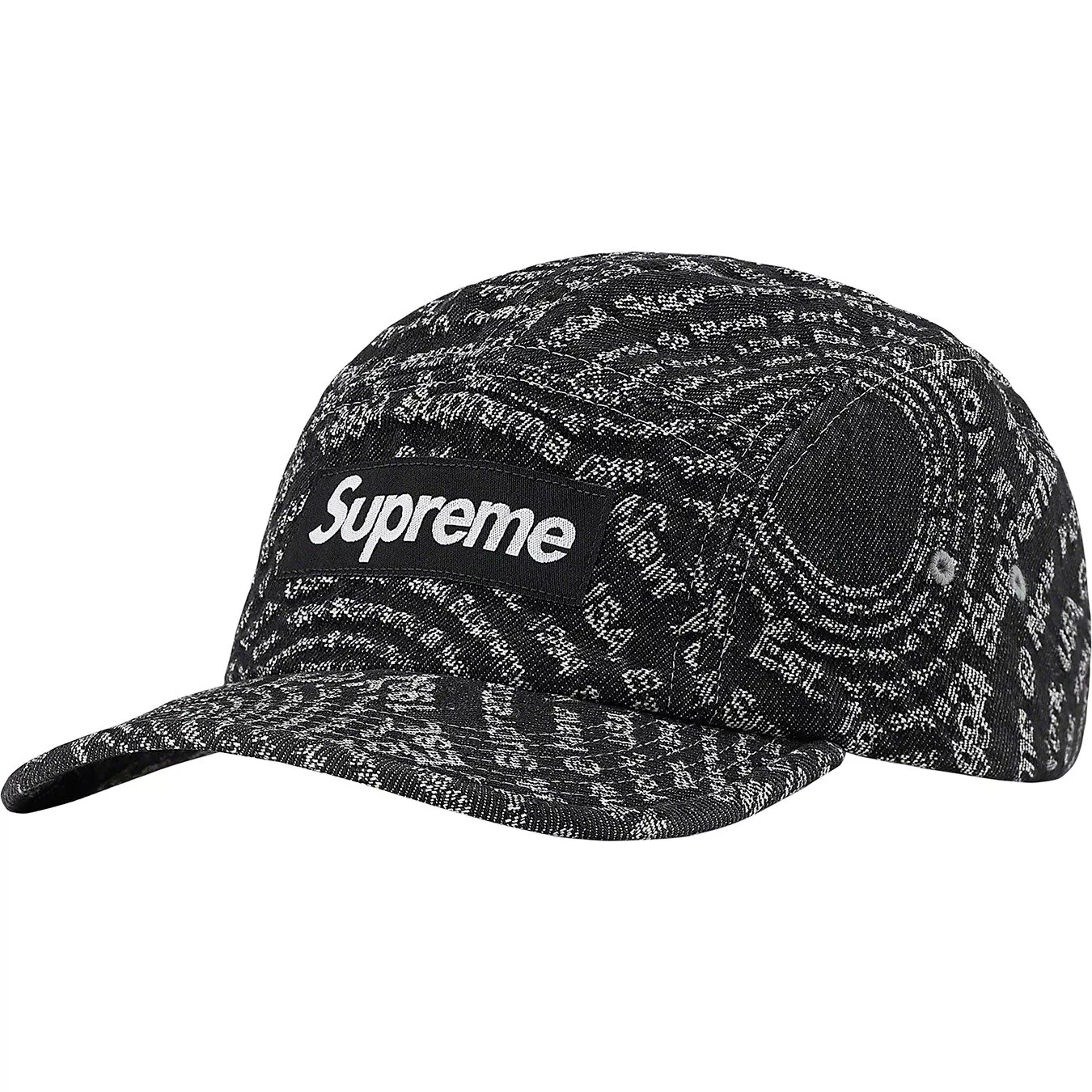 Casquette de camp en denim jacquard Supreme Circles (noir) collection automne hiver 2021