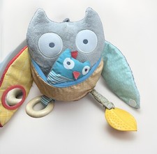 Skip Hop Plush Owl Lovey Rattle Teether Baby Toy READ