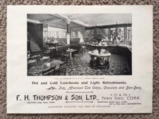 Antique 1902 Cork Ireland F.H. Thompson & Son LTD Store Bar Advertising Print Ad