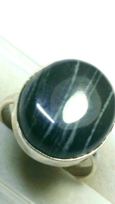 FETCHING UNTREATED NATURAL LANDSCAPE AGATE IN STERLING SILVER.925 RING SIZE 8.0