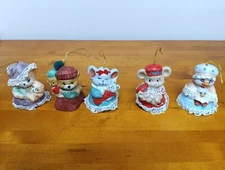 Lot Of 5 Vintage Jasco Caring Critter Chimers, Christmas ornaments 