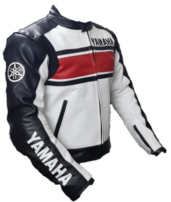 Yamaha Racing Motorbike jacket Pure Cow Hide Leather/Ce Approved