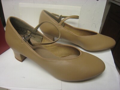 CAPEZIO SUEDE Jr. Footlight Character Shoe 459 Car. Women's CARAMEL small blem