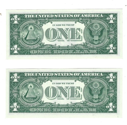 Lot of 2 1963 $1 Dollar Federal Reserve Notes Fr# 1900B - Free Shipping X1 - Picture 2 of 6