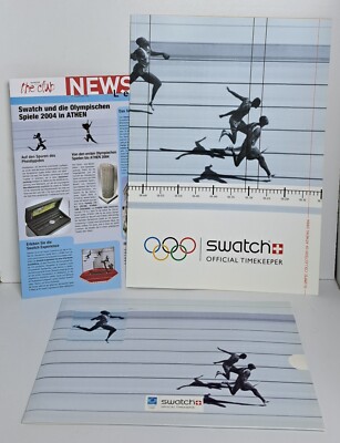 Swatch Pressemappe press kit - Olympia 2004 Athens + Big Catalogue + Newsletter