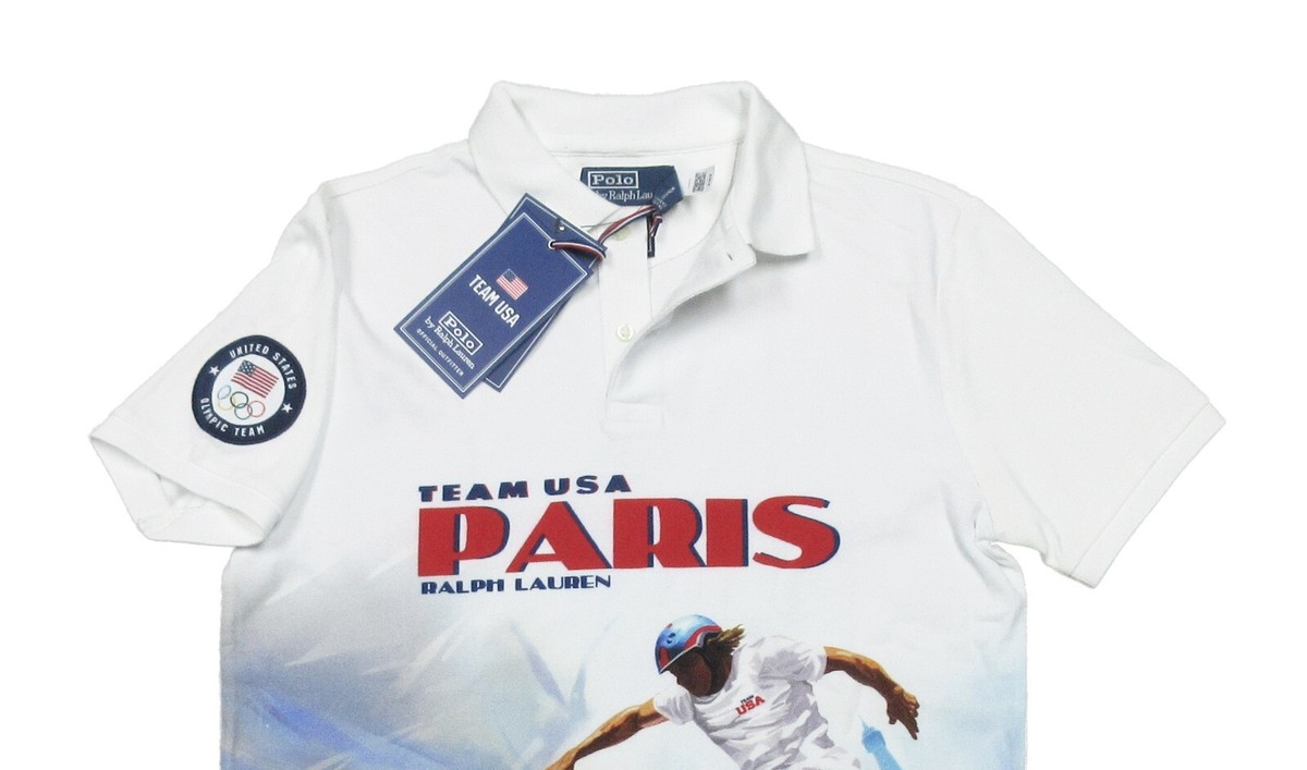 Polo Ralph Lauren Men's White Team USA Paris Graphic Classic Fit