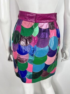 Vtg Dolce & Gabbana C.SS2002 Patchwork Leather Skirt S 40 | eBay
