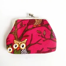 Vintage Ethnic Look Owl Lock Coin Change Purse - New