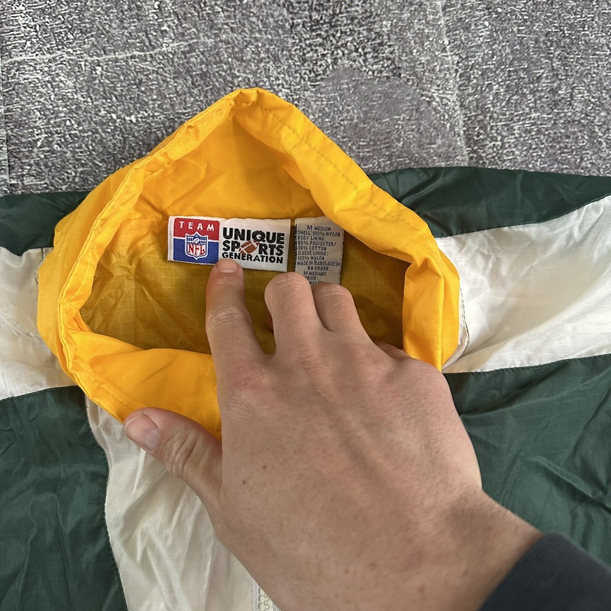 Men's Vintage 90's Green Bay Packers Color Block Anorak
