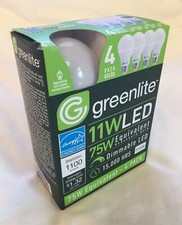 Greenlite 11W Bulb 4 Pack 75W Equivalent Dimmable LED Household 3000K A19