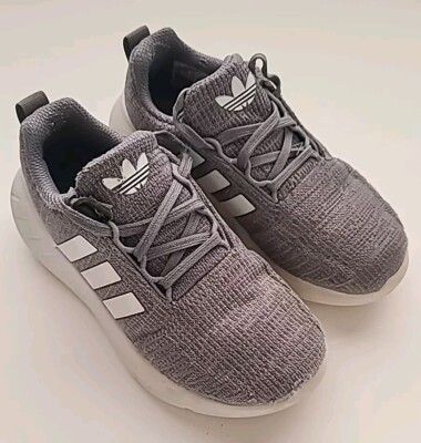 Adidas Size 12 Kids Grey/White Unisex Sneakers Shoes