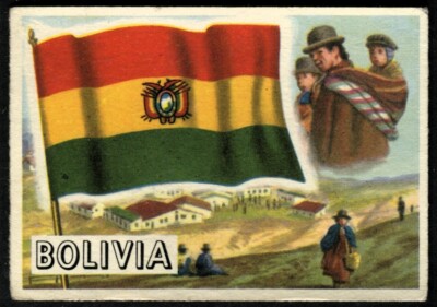 Trade Card, A&BC Kaugummi, FLAGGEN DER WELT, 1959, groß, Bolivien, #10