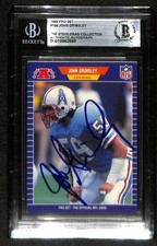 John Grimsley Signed 1989 Pro Set Houston Oilers Card Beckett Slab