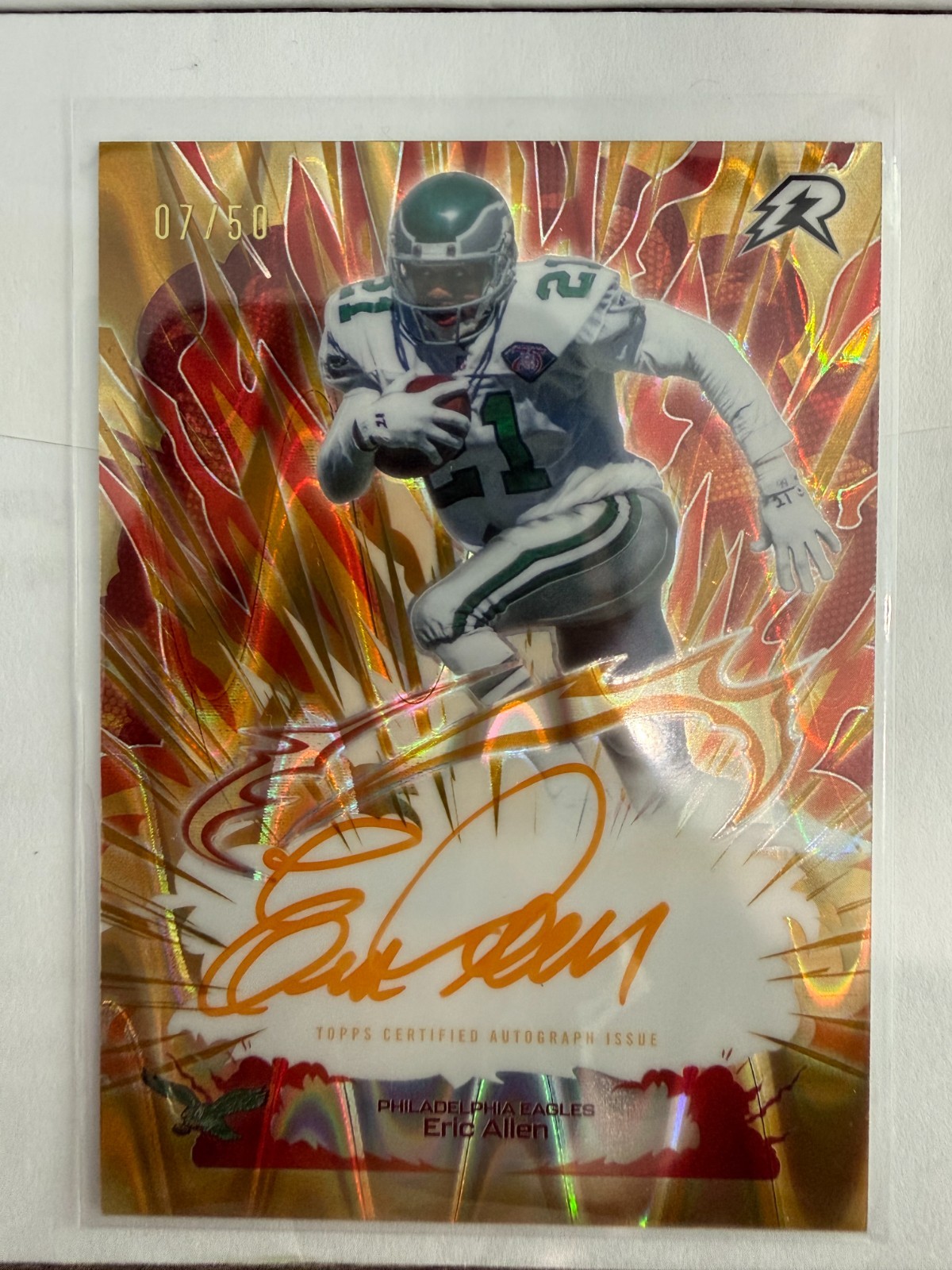2025 Topps Resurgence Eric Allen Arc Flash Gold RayWave Auto /50 On Card SSP