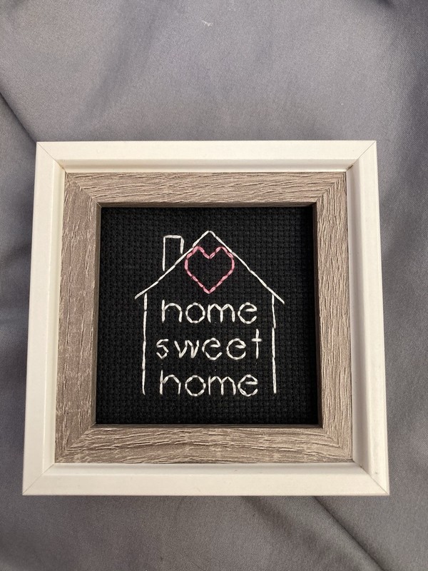 Small Home Sweet Home Finished Framed Cross Stitch Embroidery