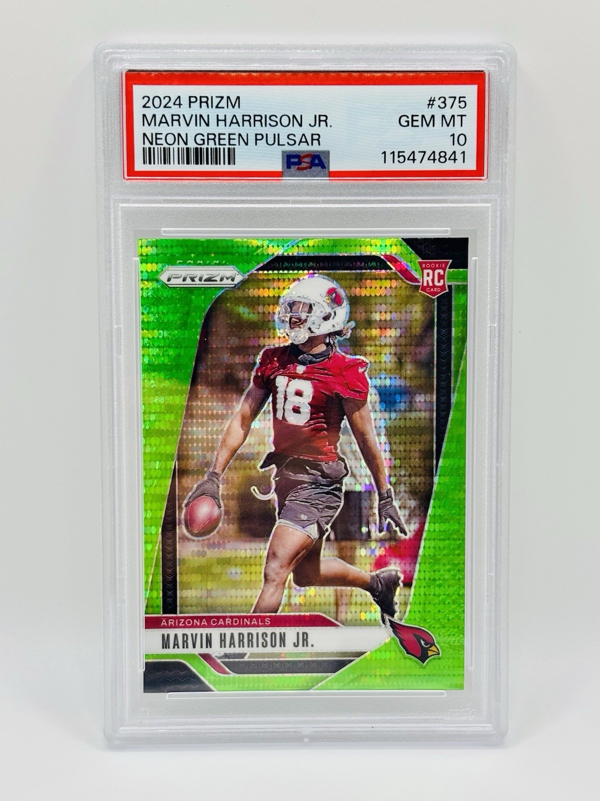 2024 Panini Prizm Marvin Harrison Jr. #375 Neon Green Pulsar Prizm PSA 10 (RC)
