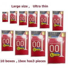 OKAMOTO 001 Ultra Thin Condoms, Large size 10 Box Set, Made in Japan