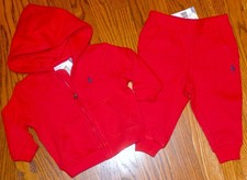 POLO RALPH LAUREN AUTHENTIC BOYS BRAND NEW ORIGINAL 2Pc SET SWEATSUIT Sz 6M, NWT